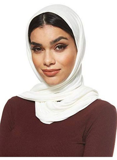 Buy Jersey Stretch Hijab Off White in UAE