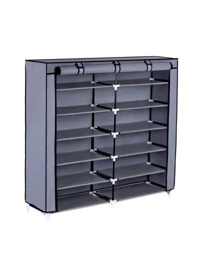 Buy 12-Layered Shoe Rack Grey/Black 120x118x30cm in Saudi Arabia