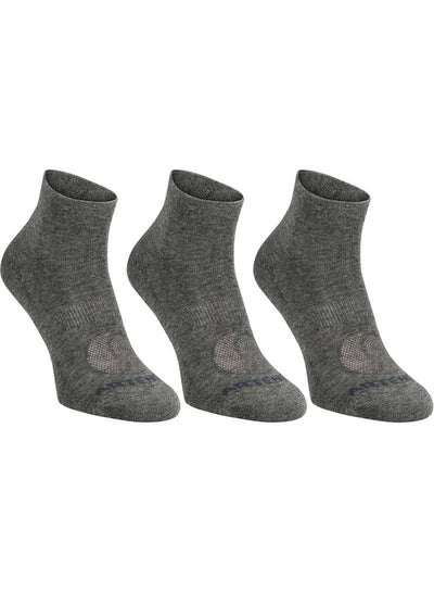 Buy 3-Pieces Mid High Tennis Socks Set Black Dark Grey in Egypt