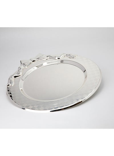 Buy Multi-Use Metal Tray Silver 36x36x2cm in Saudi Arabia