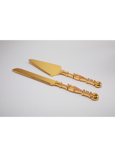 Buy Cake Shovel With Knife Gold 16x30cm in Saudi Arabia