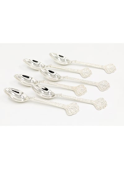 Buy Metal Tea Spoon Set Silver 22x14x1cm in Saudi Arabia