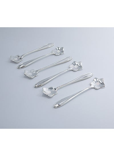 Buy Metal Tea Spoon Set Silver 22x14x2cm in Saudi Arabia