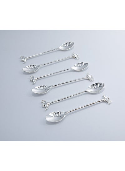 Buy Metal Tea Spoon Set Silver 22x14x2cm in Saudi Arabia