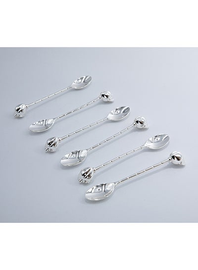 Buy Metal Tea Spoon Set Silver 22x14x2cm in Saudi Arabia