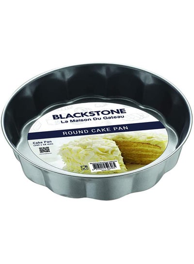 Buy Nonstick Scalloped Round Cake Pan grey 28cm in UAE