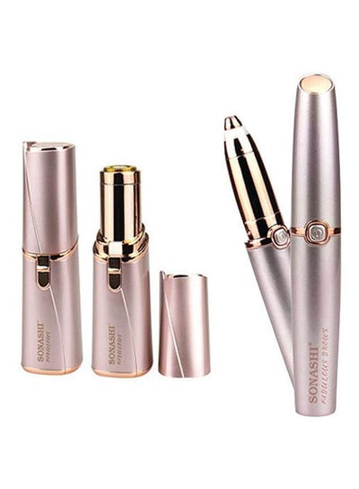 Buy 2-Piece Fabulous Facial And Brows Epilator Set SLD-822 + SLD-823 Rose Gold in UAE