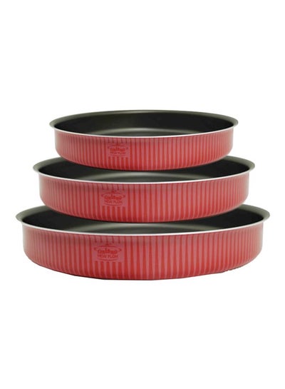 Buy 3-Piece Round Oven Dish Set Red 26, 30, 34cm in Saudi Arabia