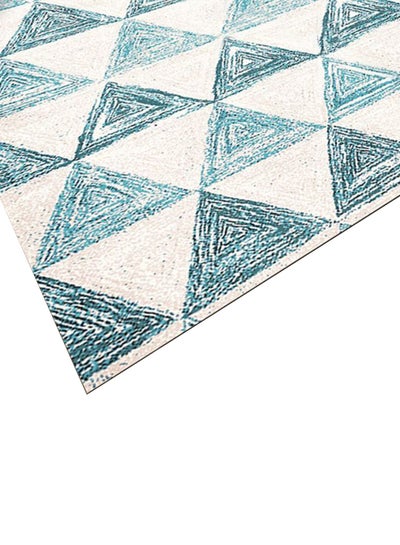 Buy Designer Living Room Carpet Blue/White 80x120cm in Saudi Arabia