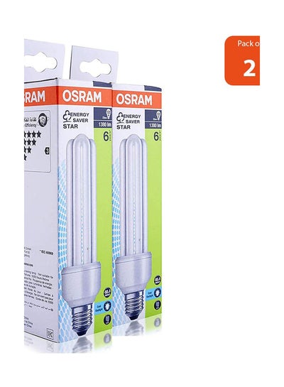 Buy Pack Of 2 CFL T4 Stick 23W Day Screw Set White in UAE