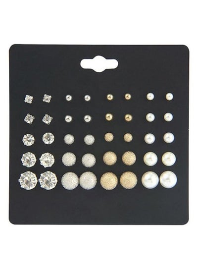 Buy Pair Of 20 Alloy Rhinestone Fashion Ear Studs in Saudi Arabia