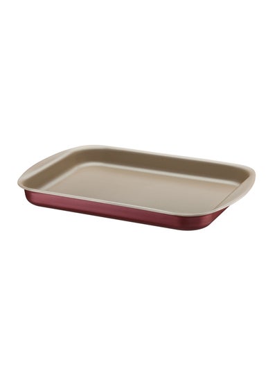 Buy Brasil 40cm 3.8L Red Aluminum Flat Roasting Pan with Interior and Exterior Starflon Max PFOA Free Nonstick Coating Black 3.8Liters in Saudi Arabia