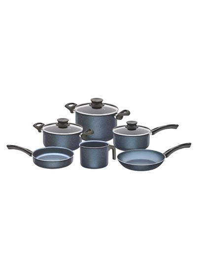 Buy 9-Piece Paris Cookware Set Blue in UAE