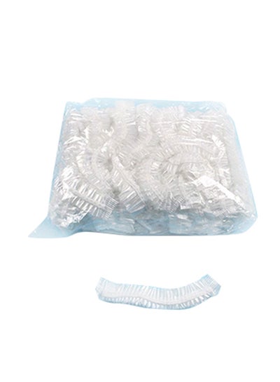 Buy 100-Piece Disposable Waterproof Shower Cap Set Clear in UAE