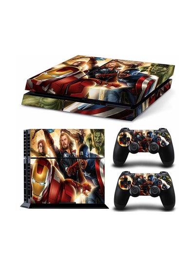Buy 3-Piece Avengers Printed Gaming Console And Controller Skin Sticker Set For PlayStation 4 in Egypt
