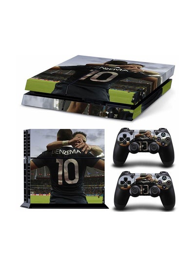 Buy 3-Piece Benzema Real Madrid Printed Gaming Console And Controller Skin Sticker Set For PlayStation 4 in Egypt