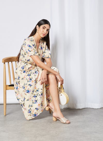 Buy Sophia Midi Dress Eggnog Aop in UAE