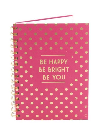 Buy A5 Hard Cover Lined Notebook Pink/Gold in Saudi Arabia