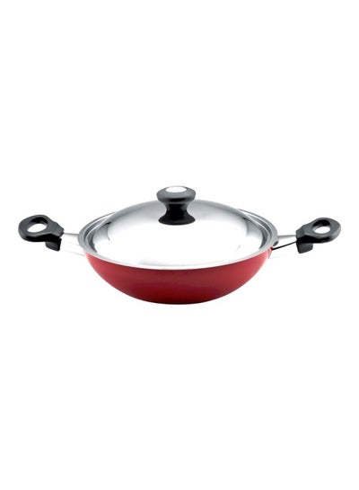 Kadai With Stainless Steel Lid Red 24cm price in UAE | Noon UAE | kanbkam