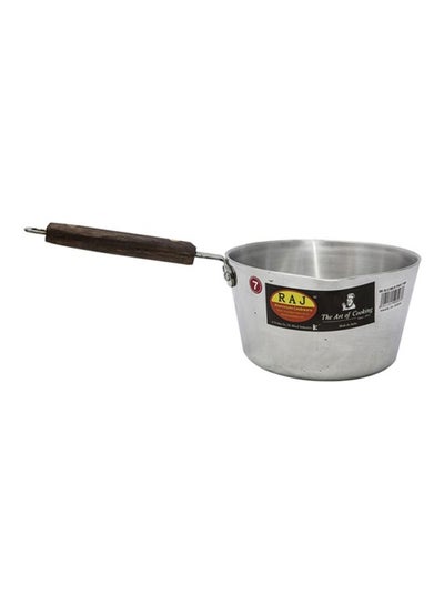 Buy Aluminium Saucepan With Handle Silver/Brown 10x18cm in Saudi Arabia