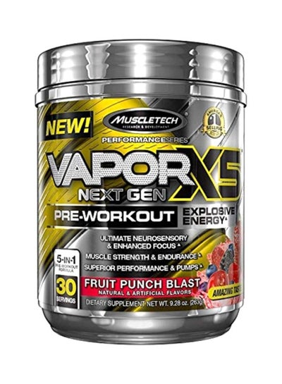 Buy Vapor X5 Next Gen Pre-Workout - Fruit Punch Blast - 30 Servings in Saudi Arabia