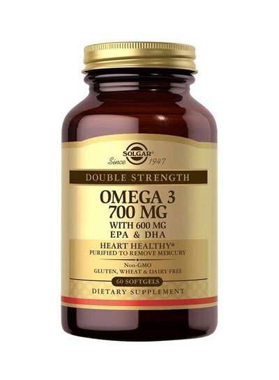 Buy Omega 3 Double Strength With EPA And DHA Supplement - 60 Softgels in UAE