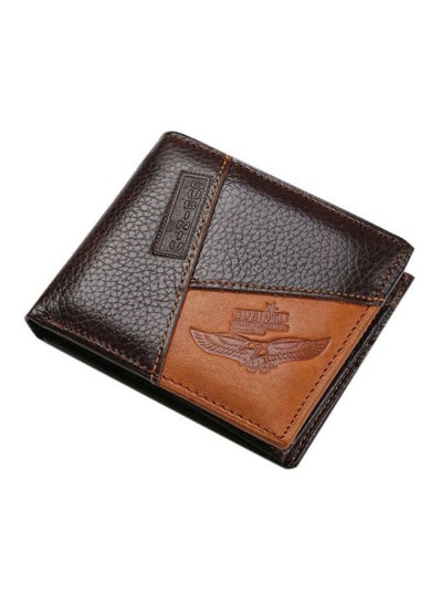 Buy Splicing Leather Wallet Brown in Saudi Arabia