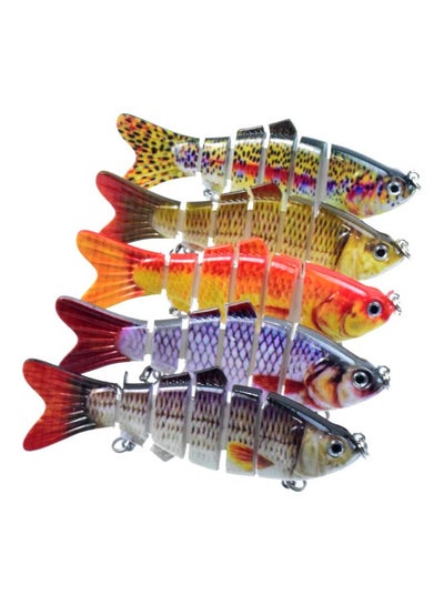 Buy 5-Piece 6 Segment Bass Fishing Lure Set 4inch in UAE