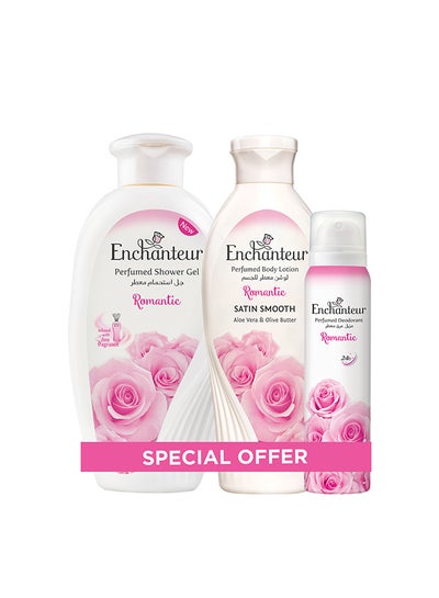 Buy Romantic Assorted Pack 250ml Shower Gel 250ml Lotion 150ml Perfumed Deo in UAE