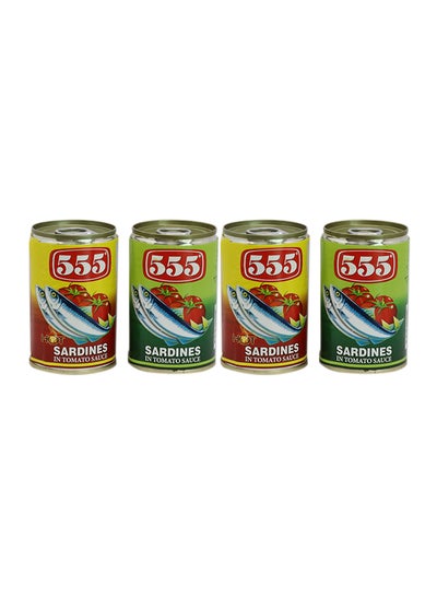 Buy Hot Sardines And Sardines In Tomato Sauce 155grams Pack of 4 in UAE