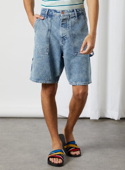 Buy Tony Utility AM 130 Shorts Blue Denim in UAE