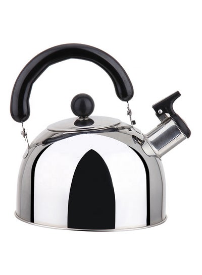 Buy 3 L Tea Kette - Made Of Stainless Steel - Stove Top Whistling Tea Pot - Flat Bottom And Heat Resistant Handle - Tea Kettle - Pot - Silver/Black Black/Silver 3Liters in UAE