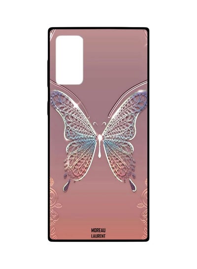 Buy Butterfly Printed Case Cover For Samsung Galaxy Note20 Pink/Blue/White in Egypt