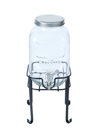 Buy Glass Drink Dispenser with Stand Clear 4Liters in UAE