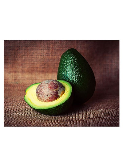 Buy Avocado Themed Self Adhesive Wall Sticker Brown/Green/Yellow 80x60cm in Egypt