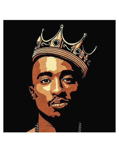 Buy 2pac Themed Wall Decor Beige/Yellow/Black 30x30cm in Saudi Arabia