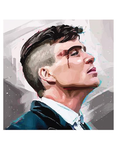 Buy Thomas Shelby Themed Wall Decor Blue/Beige/Grey 30x30cm in Saudi Arabia