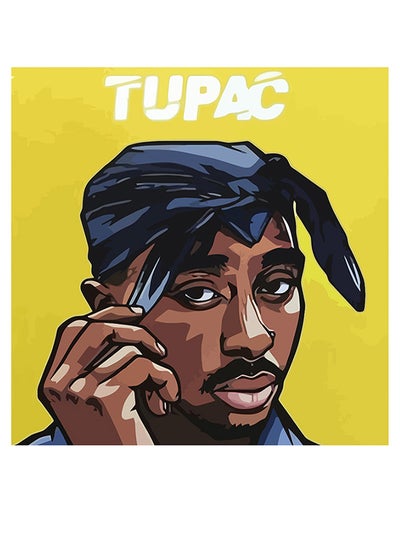 Buy 2Pac Printed Wall Art Yellow/Brown/Black 30x30cm in Saudi Arabia