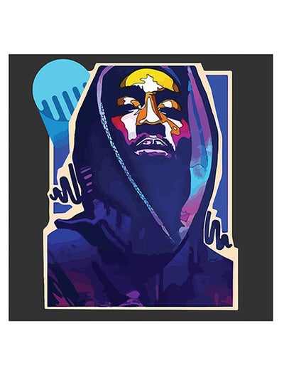 Buy 2Pac Printed Wall Art Blue/Black/White 30x30cm in Saudi Arabia