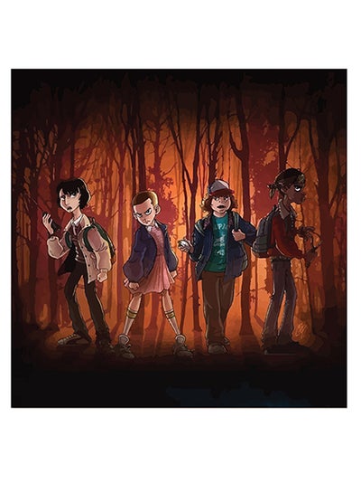 Buy Stranger Things Printed Wall Art Brown/Black/Green 30x30cm in Saudi Arabia