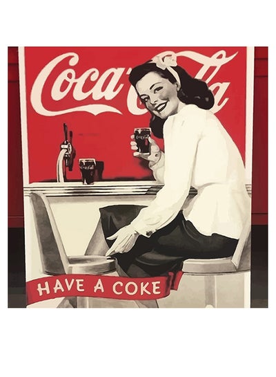 Buy Coca Cola Themed Wall Art Red/White/Black 30x30cm in UAE