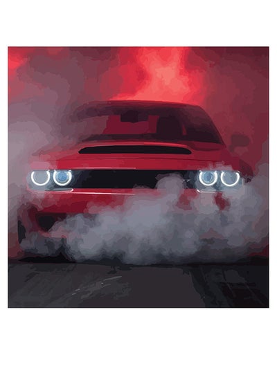 Buy Dodge Car Themed Wall Art Red/Grey/Black 30x30cm in UAE