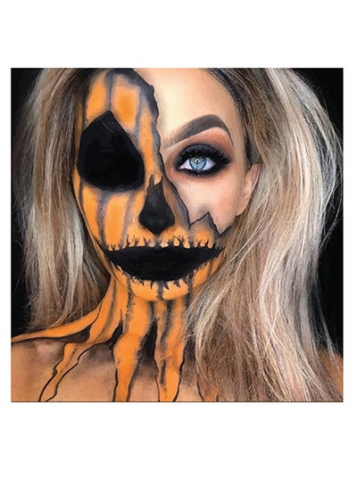 Buy Halloween Makeup Themed Wall Art Beige/Yellow/Black 30x30cm in UAE