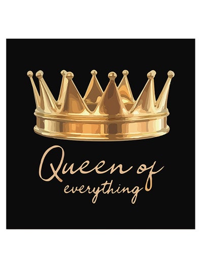 اشتري "لوحة فنية لديكور الحائط تحمل عبارة "Queen Of Everything" أسود/ذهبي 30x30سم في الامارات