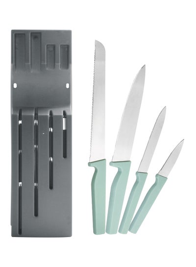 Buy 5 Piece Knife Set - Stainless Steel With Storage Block For Knives - Kitchen Knives - Knife Set - Knives - Kitchen Knife - Set Of Knives - Mint Green Mint Green in UAE