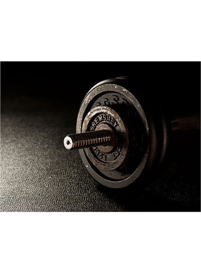 Buy Dumbbells Themed Self Adhesive Wall Sticker Grey/Black/Silver 140x105cm in Egypt