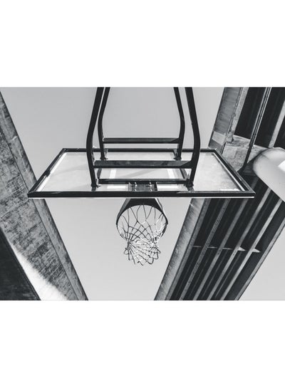 Buy Basketball Net Printed Self Adhesive Wall Sticker Grey/Black 140x105cm in Egypt