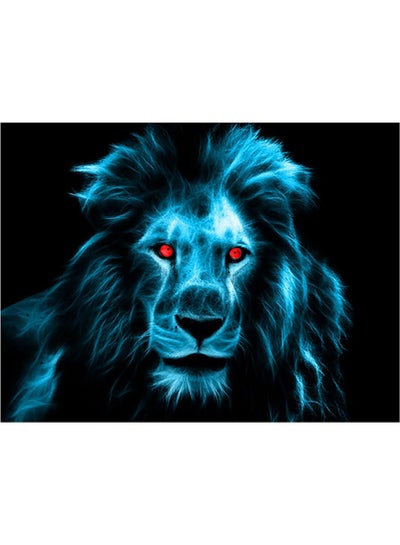 Buy Lion Themed Self Adhesive Wall Sticker Black/Blue/Red 140x105cm in Egypt