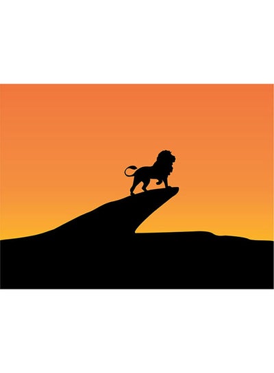 Buy Lion Themed Self Adhesive Wall Sticker Orange/Black/Yellow 140x105cm in Egypt