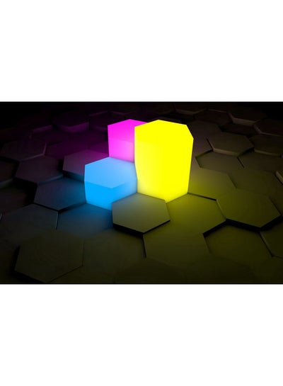 Buy Lightning Cubes Themed Self Adhesive Wall Sticker Yellow/Black/Blue 140x105cm in Egypt